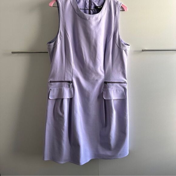 Nanette Lepore Lavender Purple Round Neck Mini Dress Size 14 Tea Time Wedding - Picture 3 of 14